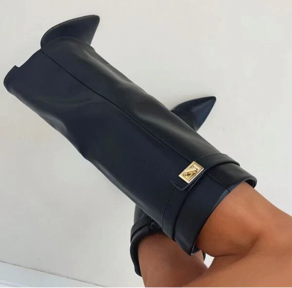 Elisara - Botas de ante hasta la rodilla de alta calidad