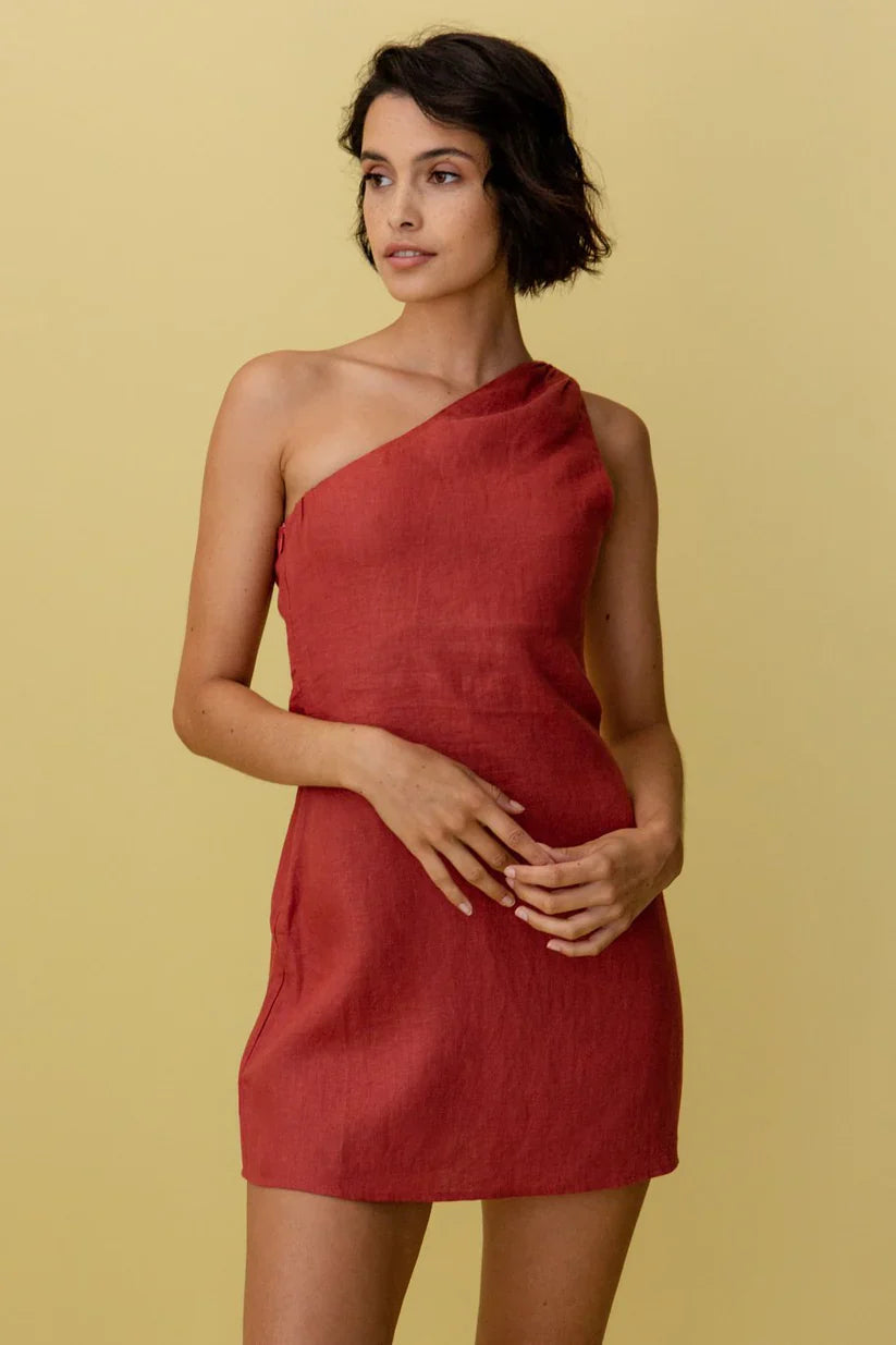 Lenore - Elegante y estiloso vestido de un hombro para mujer