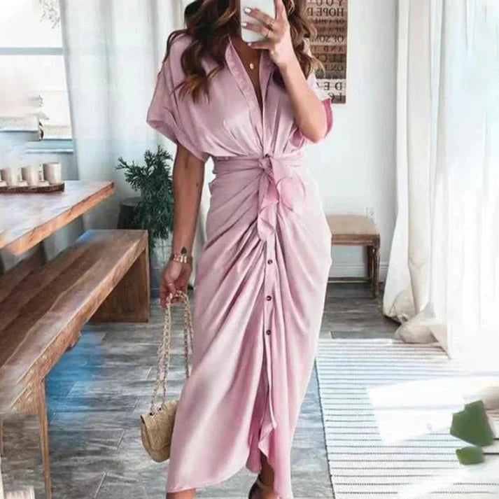 Ivy - Elegante vestido largo con escote en V