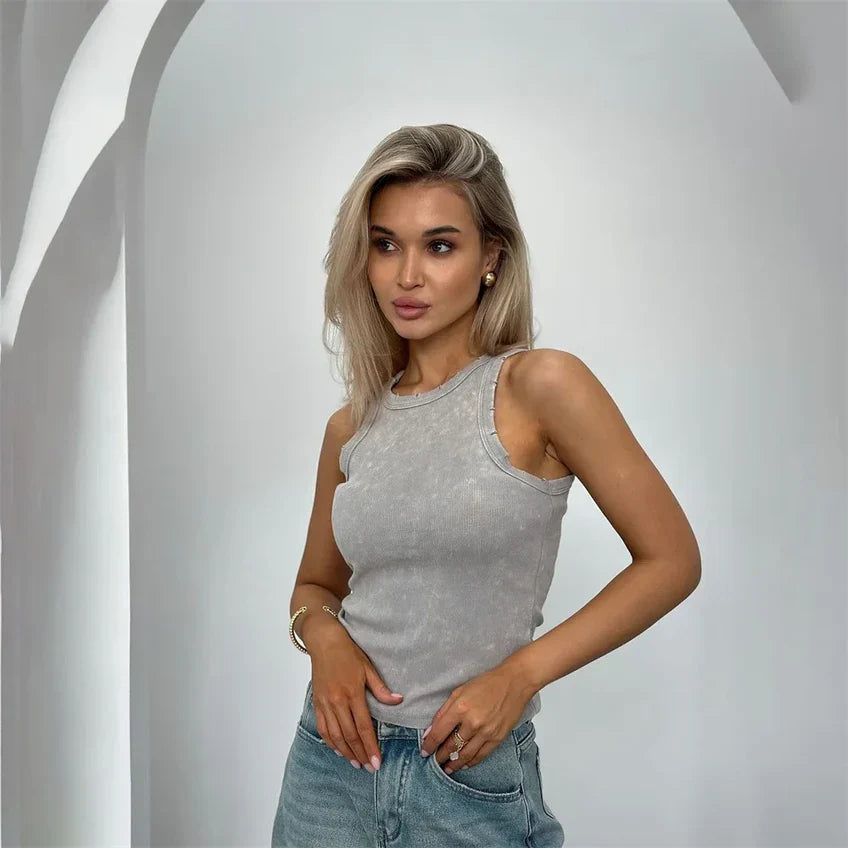 Electa - Suave camiseta sin mangas para mujer