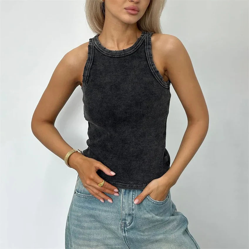 Electa - Suave camiseta sin mangas para mujer
