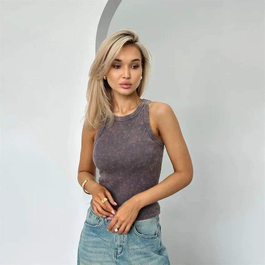 Electa - Suave camiseta sin mangas para mujer