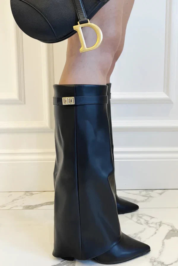 Elisara - Botas de ante hasta la rodilla de alta calidad