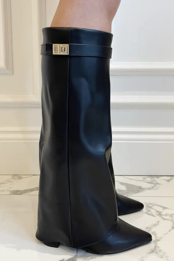 Elisara - Botas de ante hasta la rodilla de alta calidad