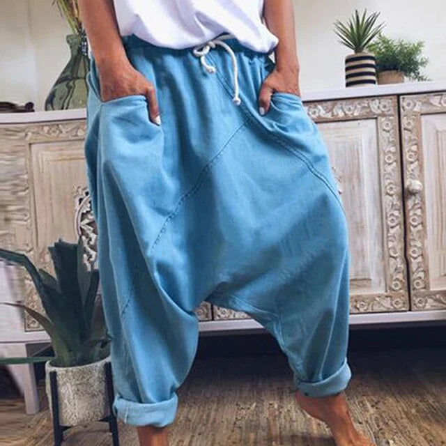 Lyricelle – Pantalones harén de algodón con estilo