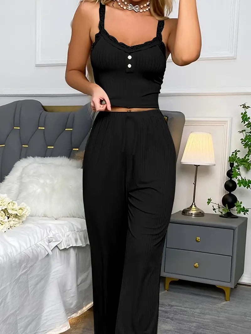 Imma - Conjunto de pijama de encaje para mujer