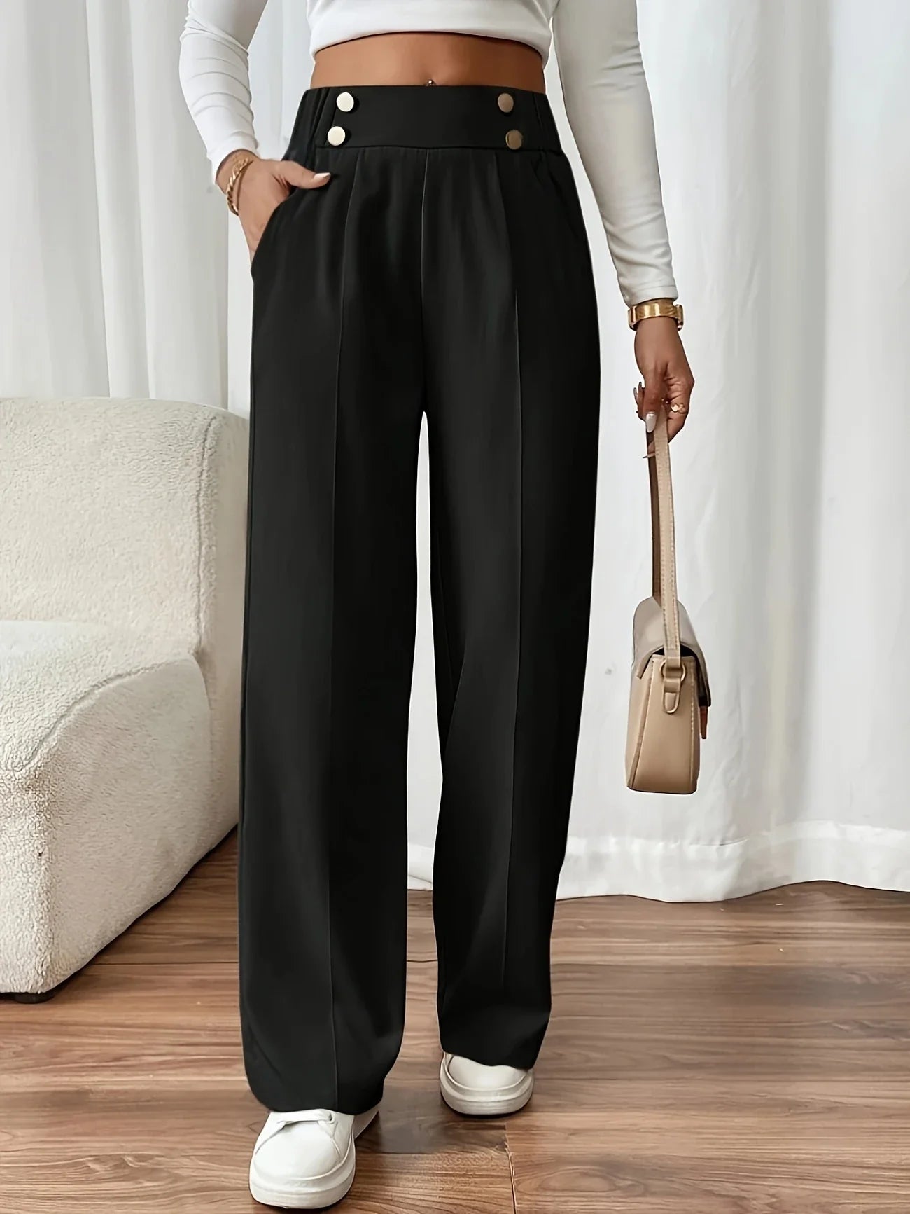 Arvilla - Elegantes pantalones rectos de estilo francés.