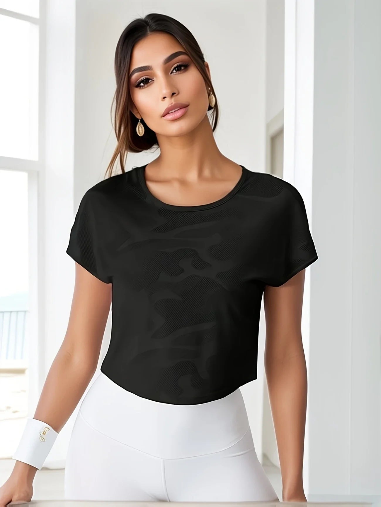 Martina - Camiseta deportiva de camuflaje para mujer