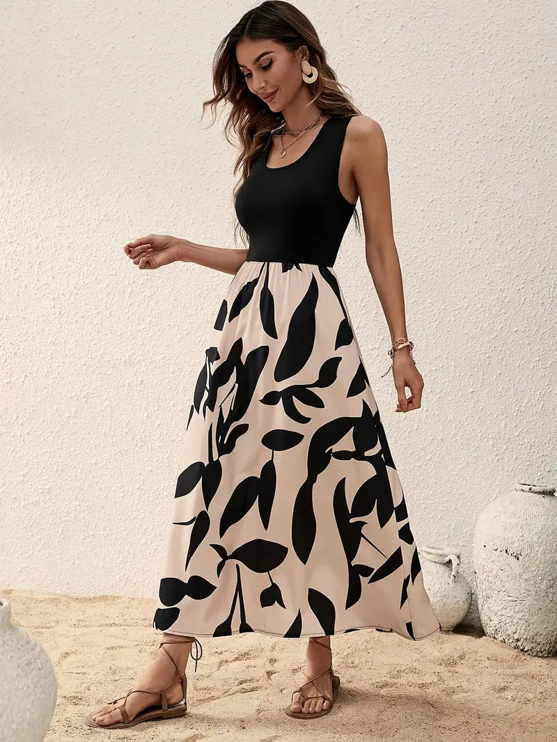 Rilla - Vestido de tirantes liso con cuello redondo