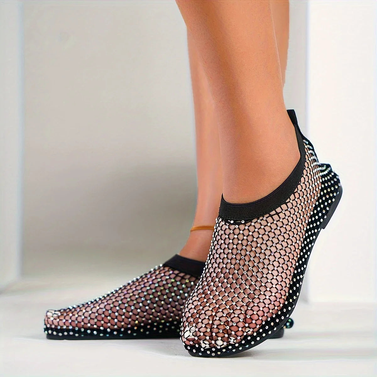 Cleo - Zapatos planos con adorno de strass para mujer