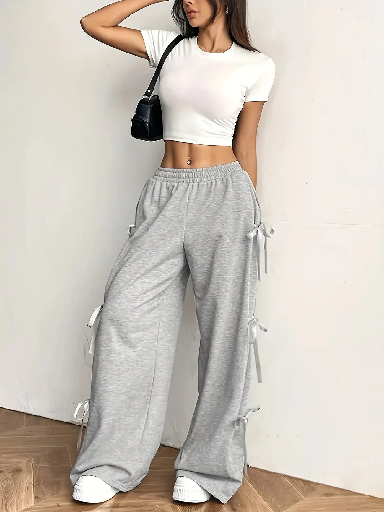 Selina - Pantalón ancho de mujer con detalle de lazo
