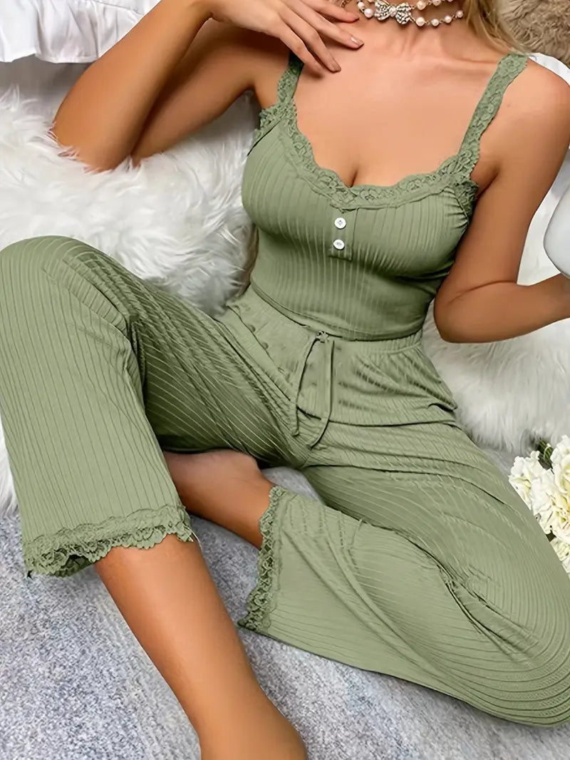 Imma - Conjunto de pijama de encaje para mujer