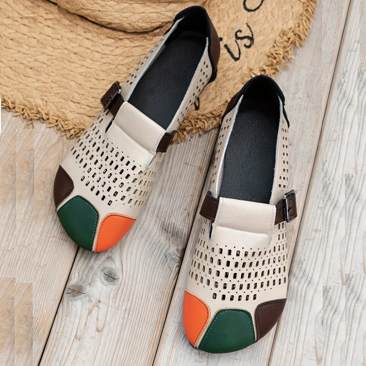 Meda - Zapatos de mujer transpirables con hueco retro