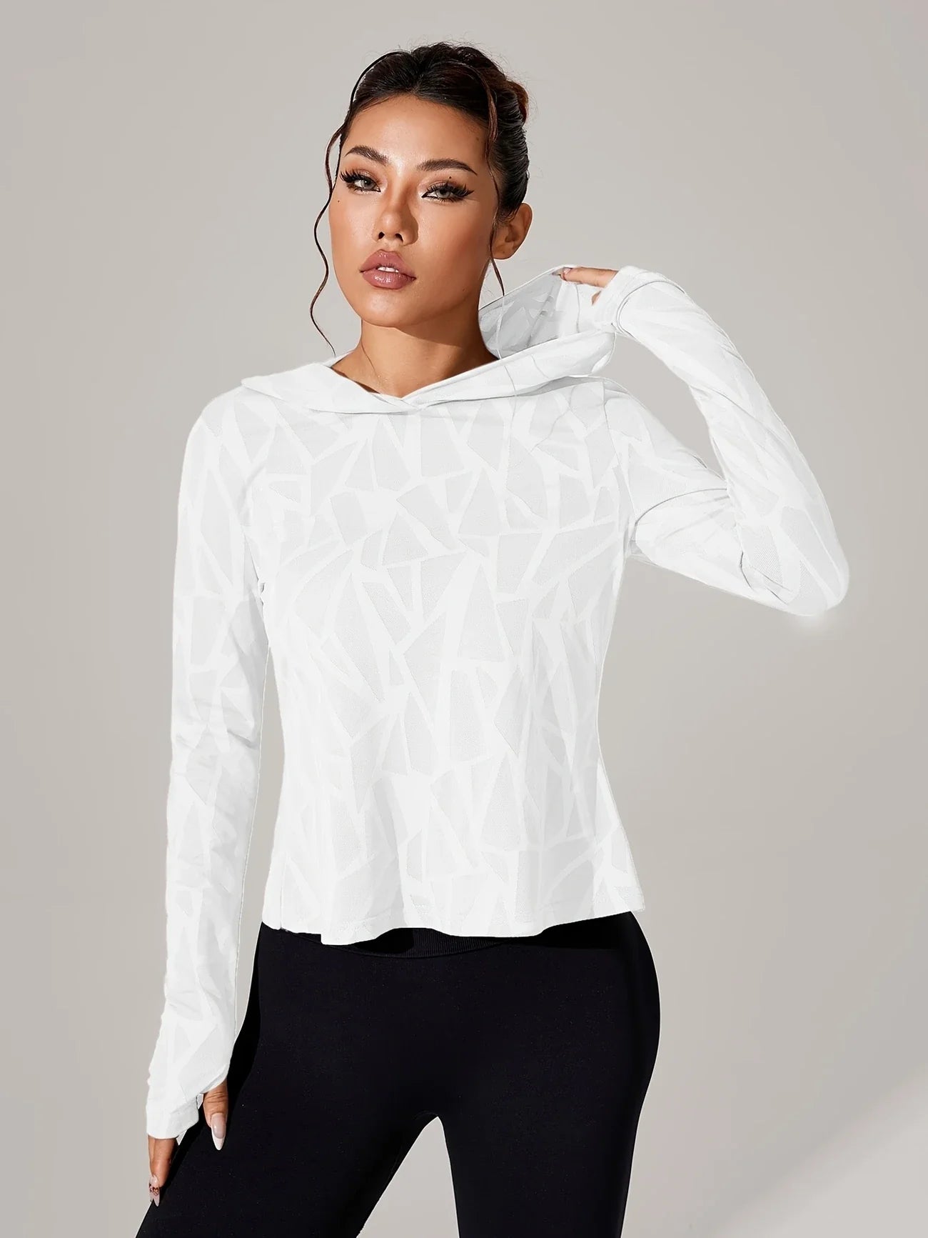 Verana - Top deportivo con capucha y espalda abierta para mujer