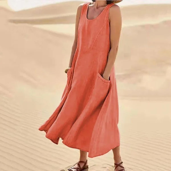 Dena - Elegante y cómodo vestido de lino para mujer