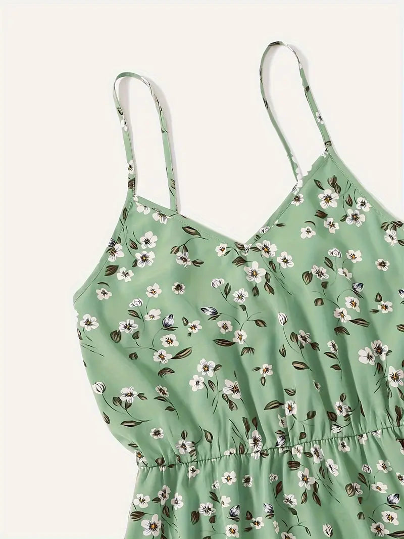 Ardelia - Vestido de tirantes en V con estampado floral para mujer