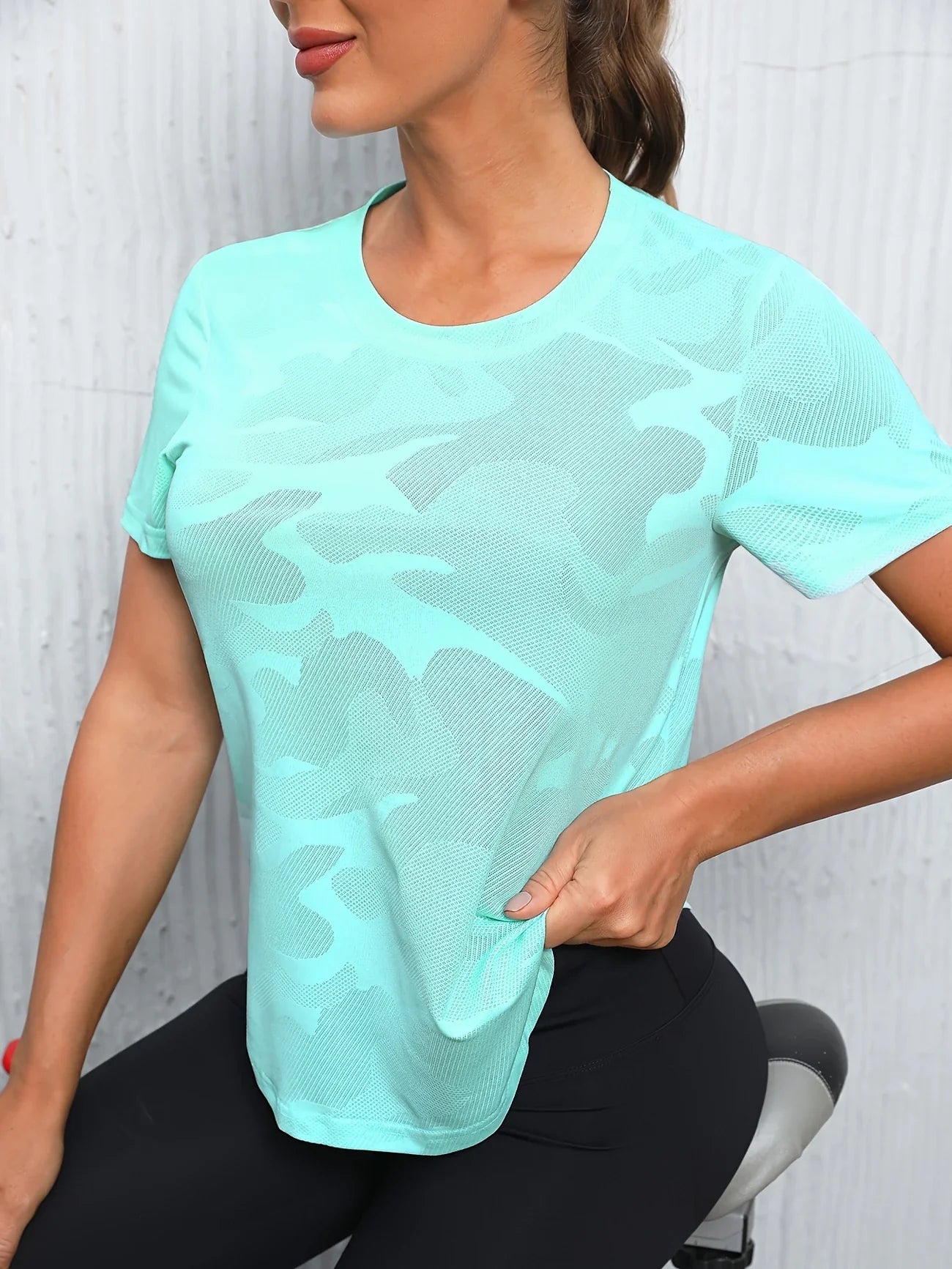 Mariona - Camiseta deportiva de camuflaje para mujer