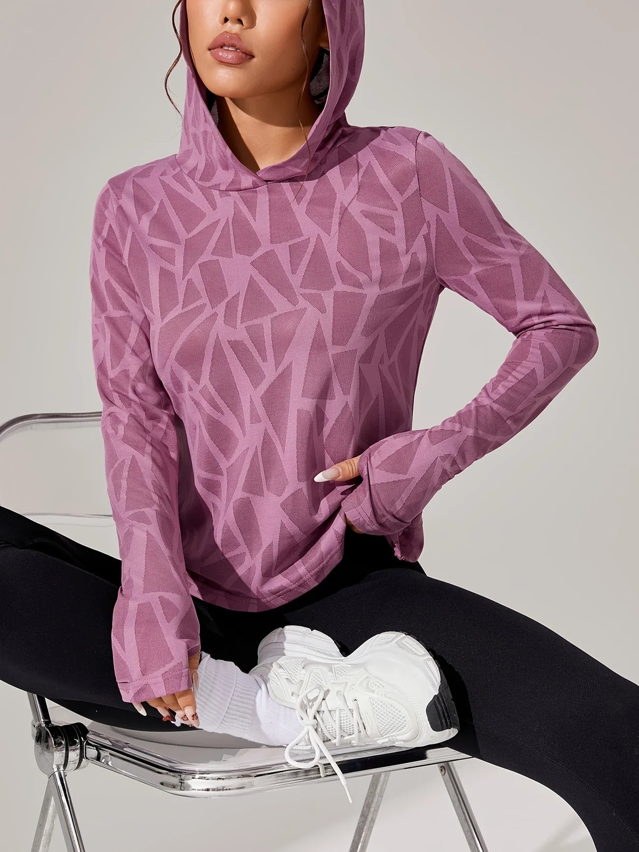 Verana - Top deportivo con capucha y espalda abierta para mujer