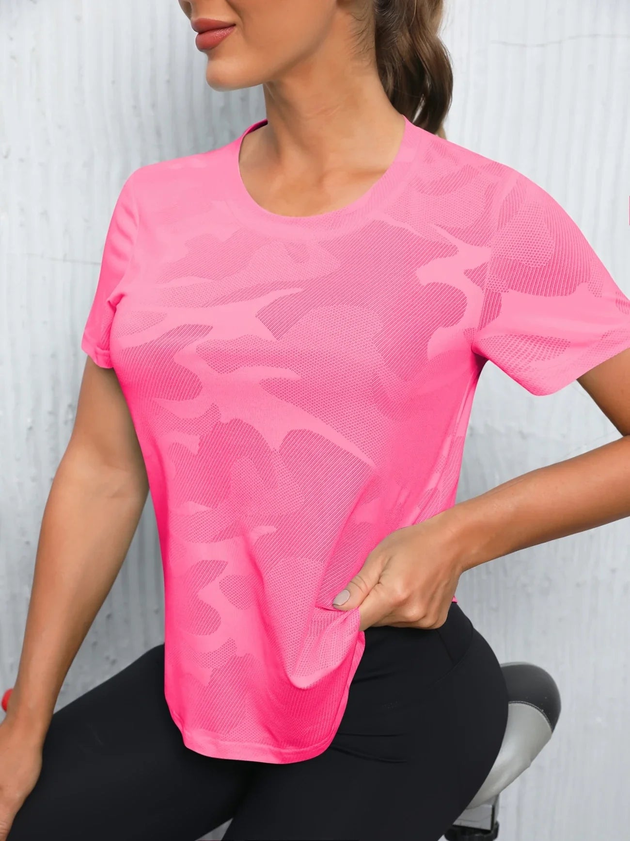 Mariona - Camiseta deportiva de camuflaje para mujer