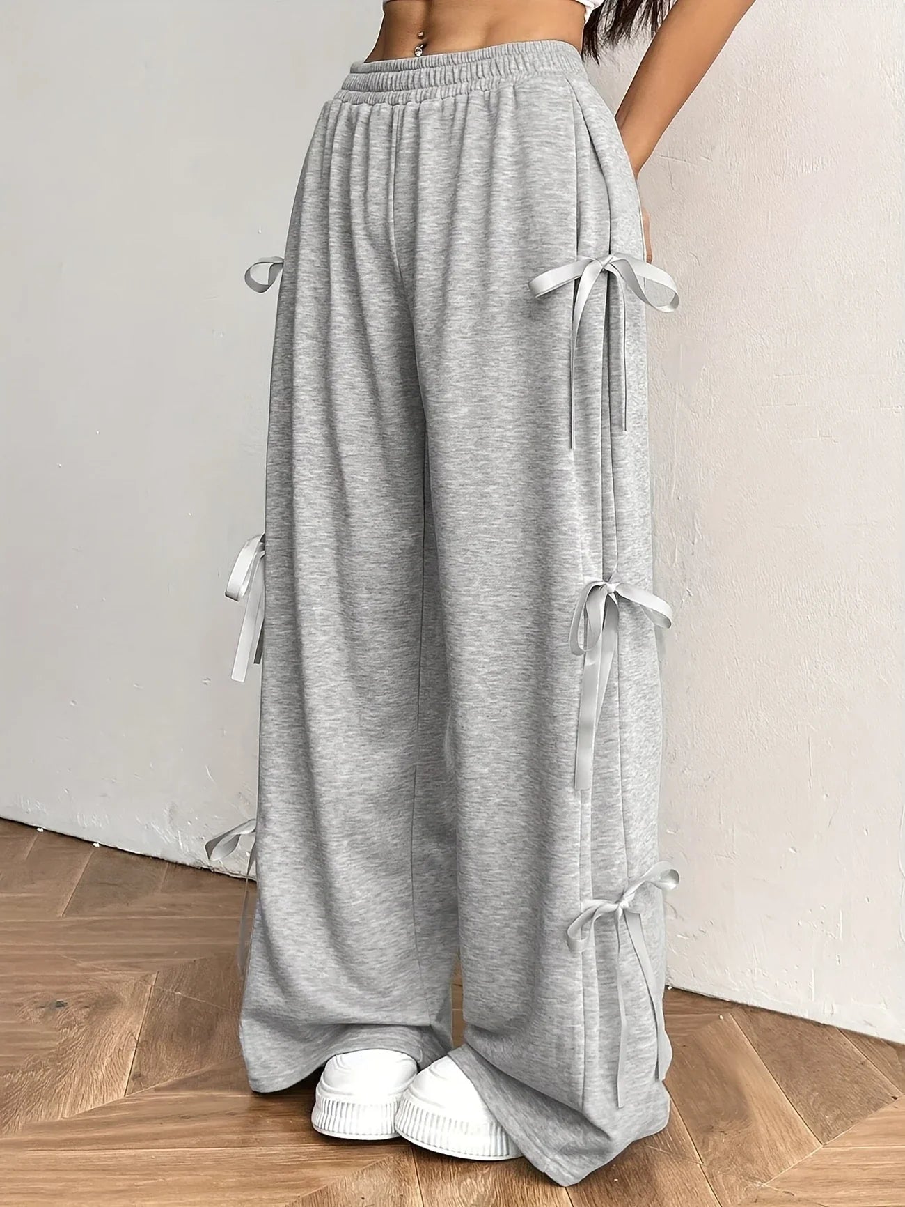 Selina - Pantalón ancho de mujer con detalle de lazo