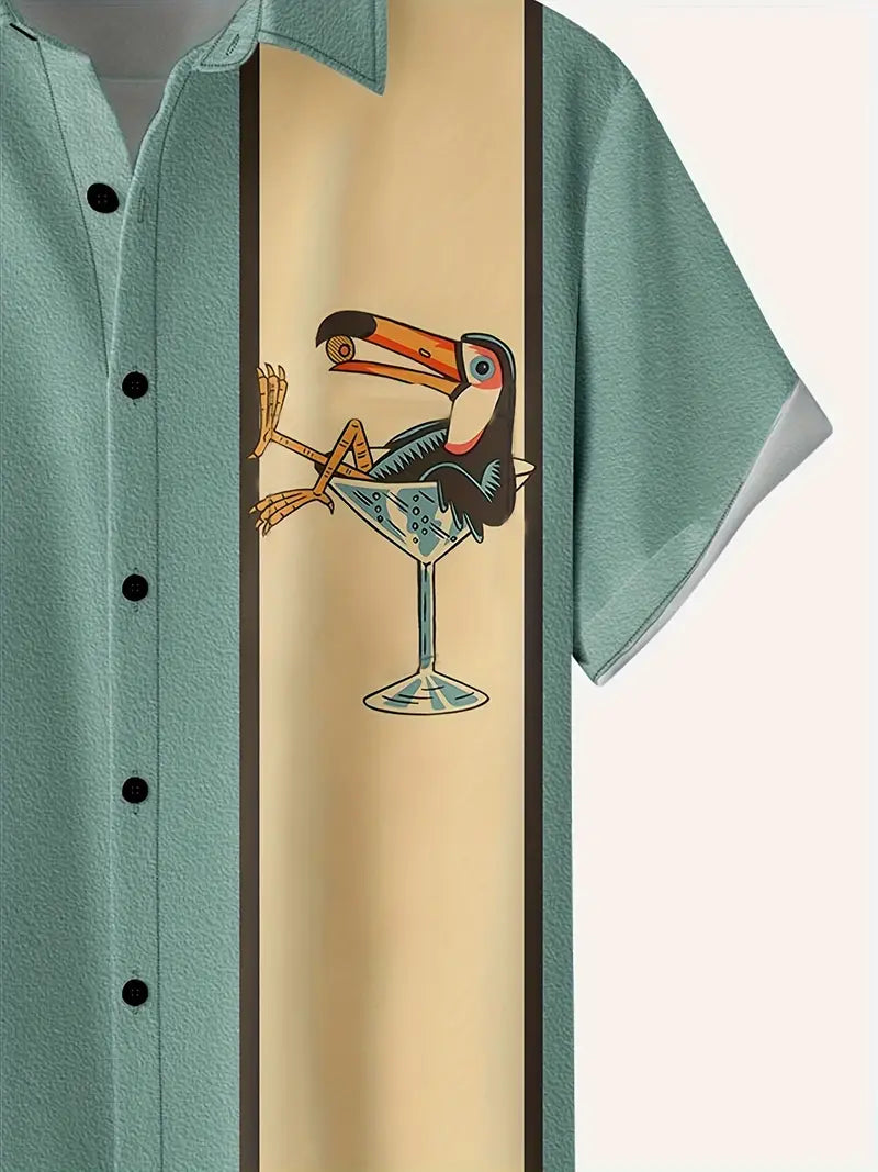 Thomas - Camisa a rayas de manga corta para hombre
