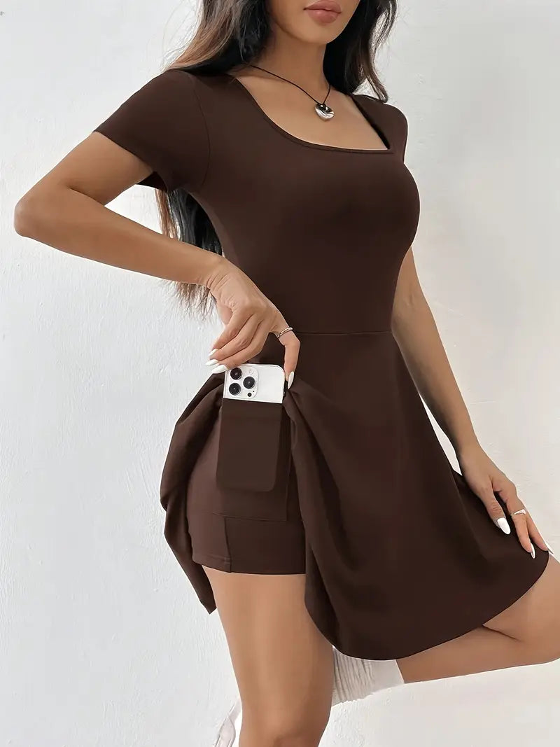 Zelma - Elegantes kurzärmeliges Kleid für Frauen