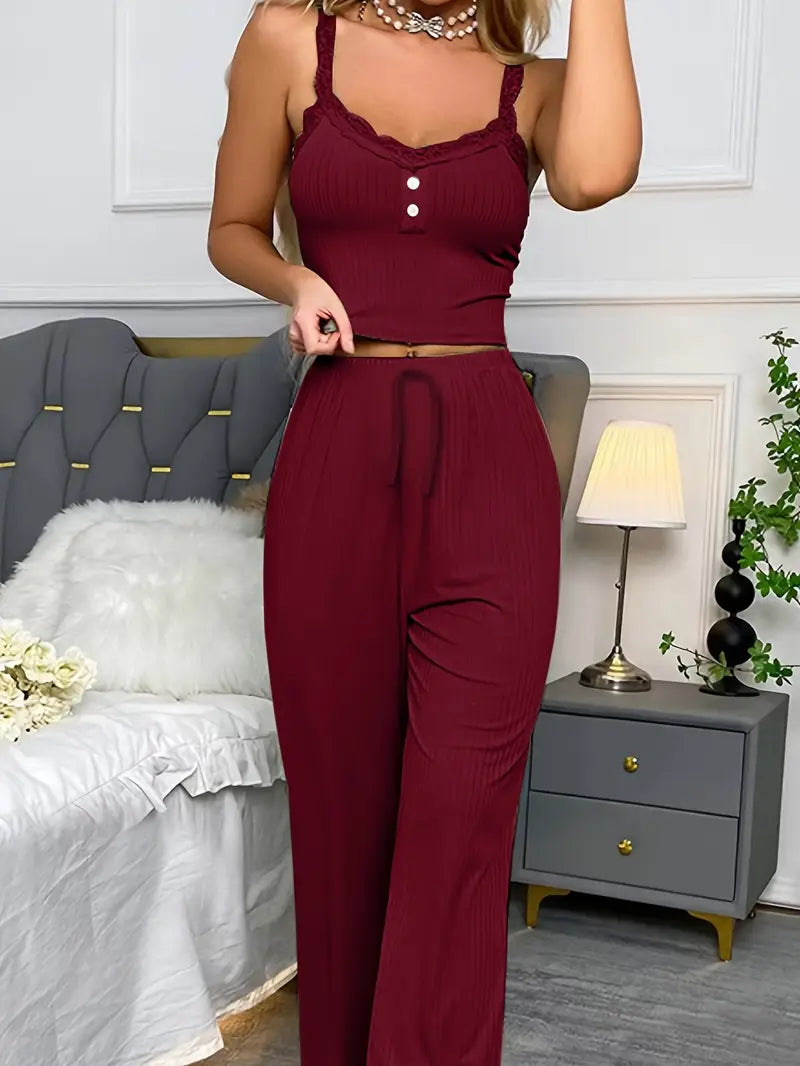 Imma - Conjunto de pijama de encaje para mujer