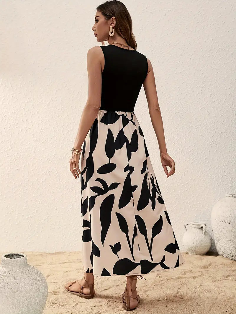 Rilla - Vestido de tirantes liso con cuello redondo