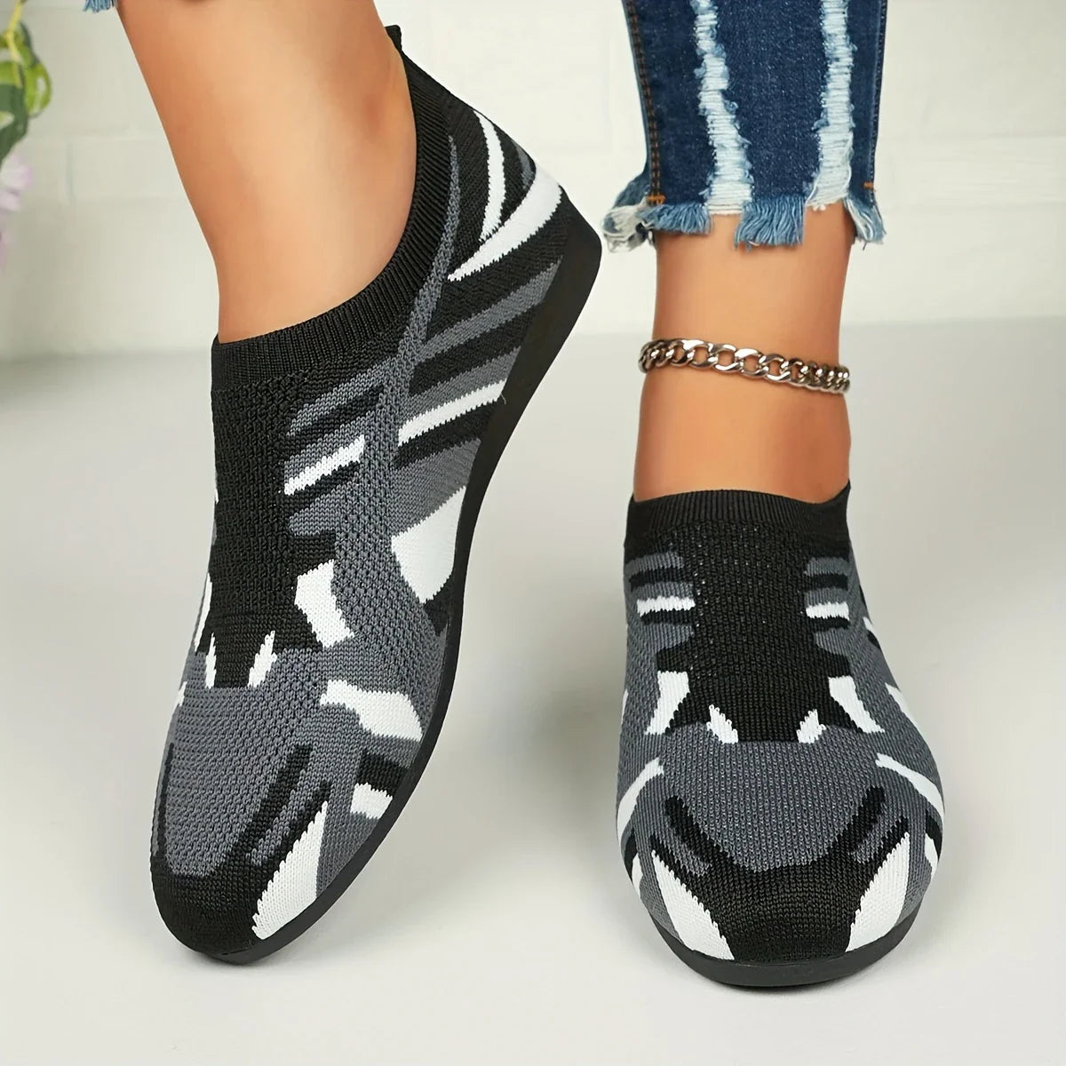 Verna - Zapatos planos de camuflaje para mujer