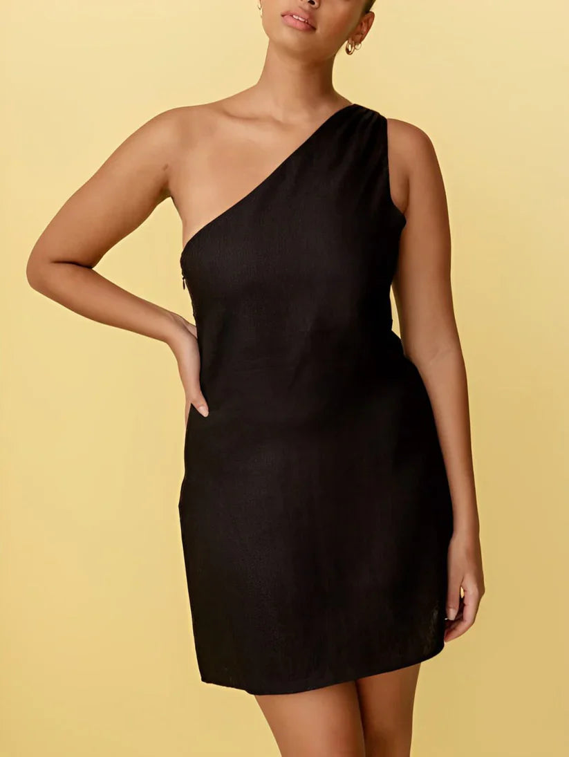 Lenore - Elegante y estiloso vestido de un hombro para mujer