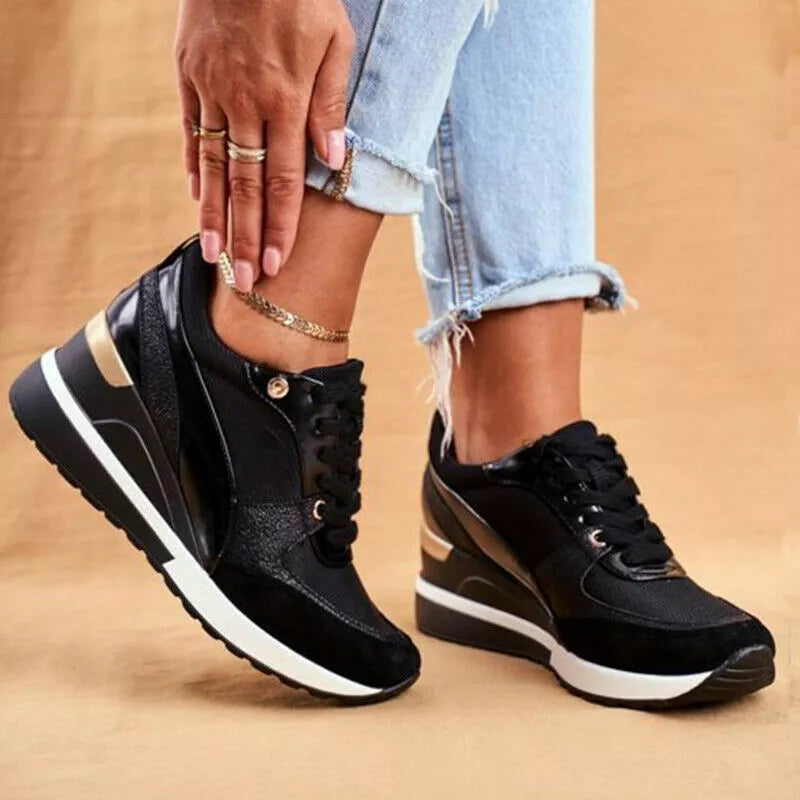Orla - Zapatos de cuña con cordones para mujer