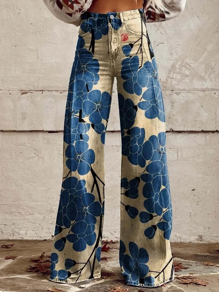 Anzhela – Pantalón ancho con estampado colorido