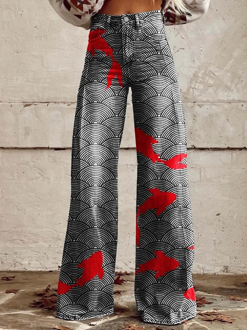 Anzhela – Pantalón ancho con estampado colorido