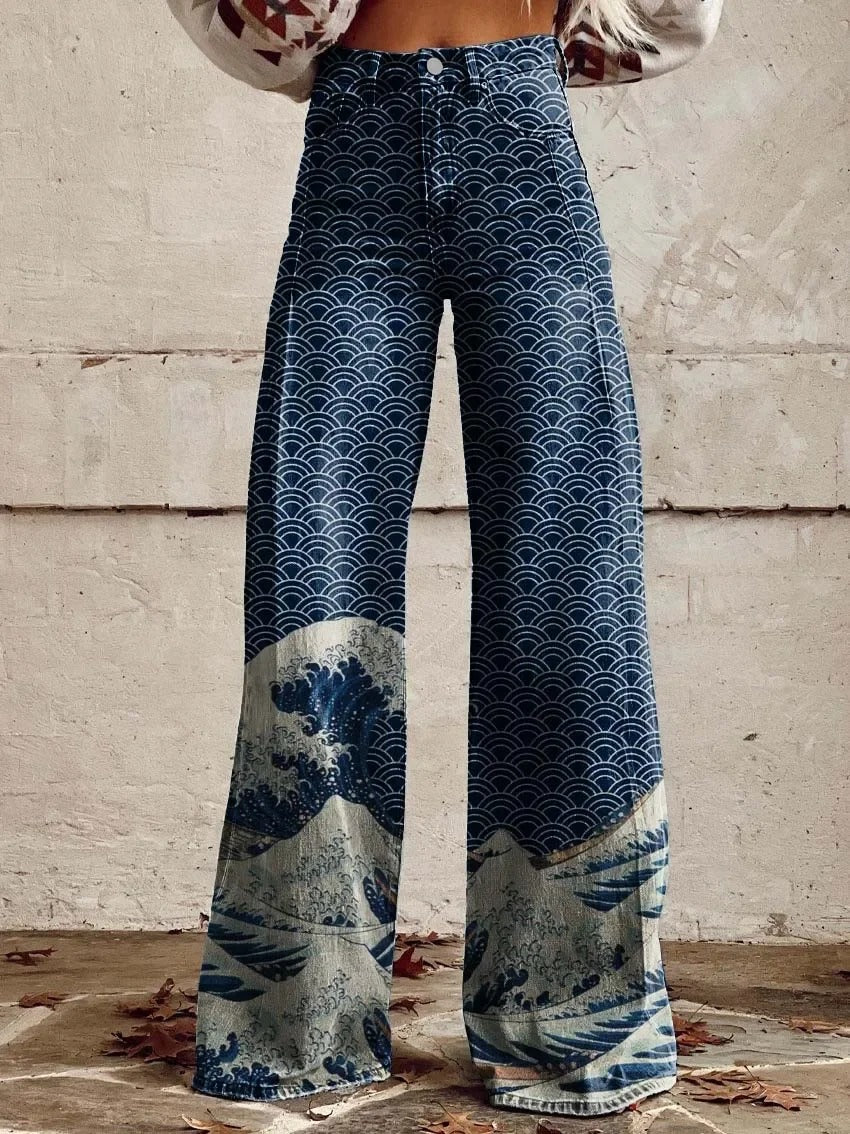 Anzhela – Pantalón ancho con estampado colorido