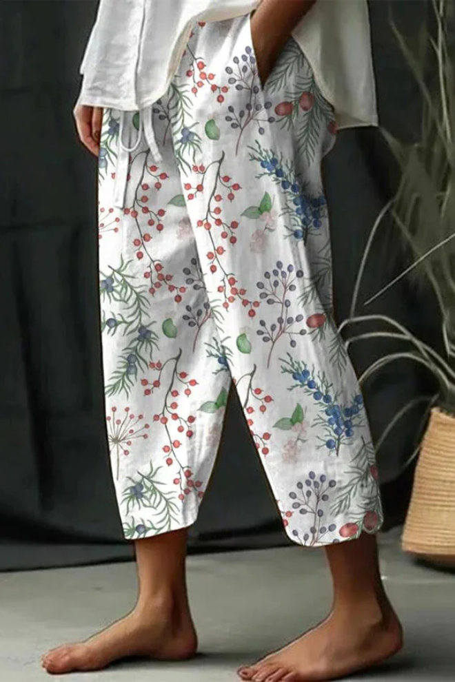 Airish - Pantalones casuales de bolsillo con botones estampados
