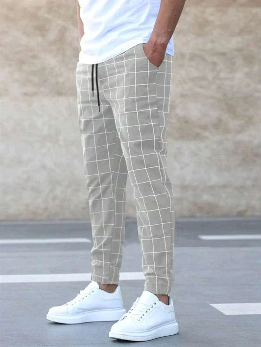 Henry - Elegantes pantalones con estampado de rejilla