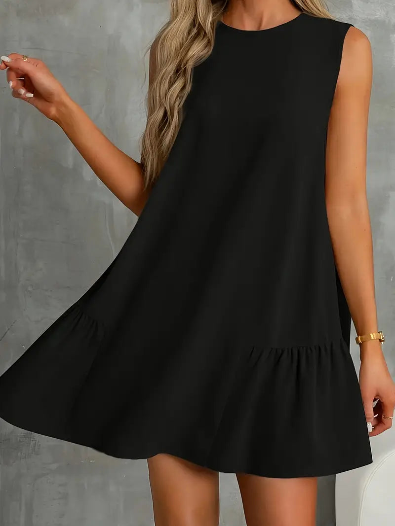 Dorsey - Elegante vestido de verano negro de corte A