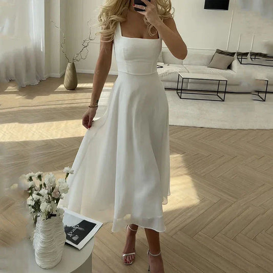 Minerva - Elegante vestido sin mangas de color sólido para mujer
