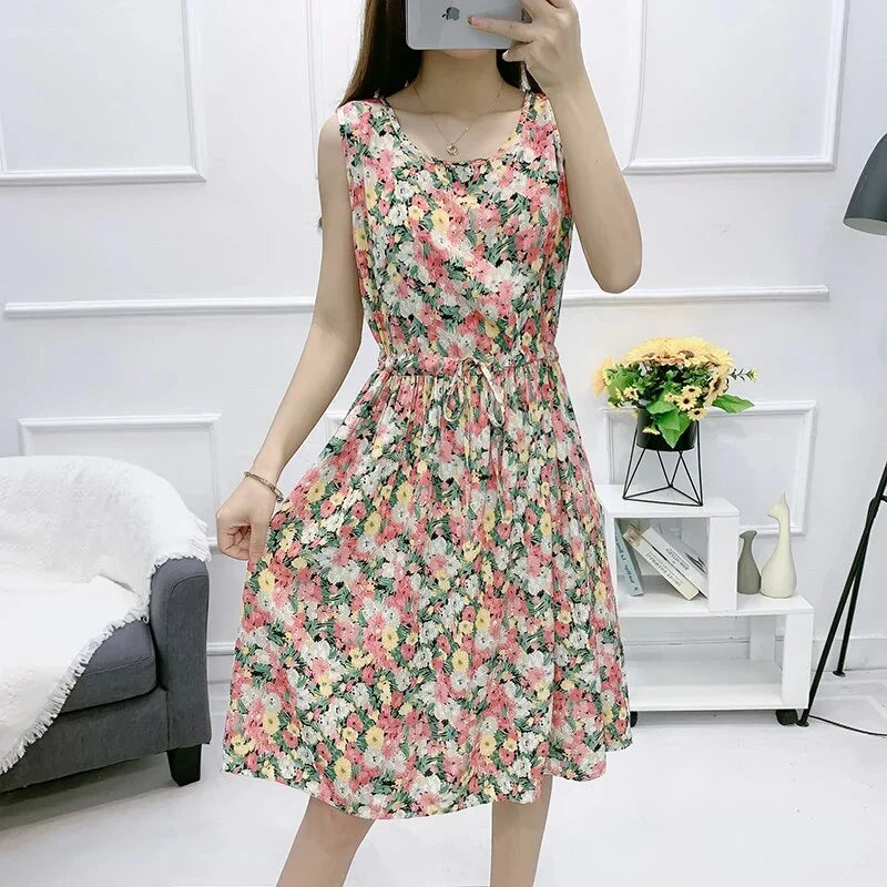 Araminta - Vestido sin mangas con estampado floral