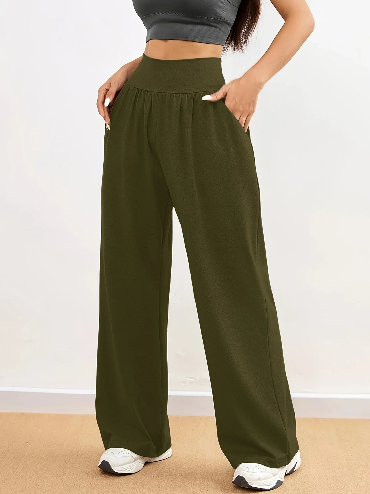 Rosalinda - Pantalones anchos de cintura alta para mujer