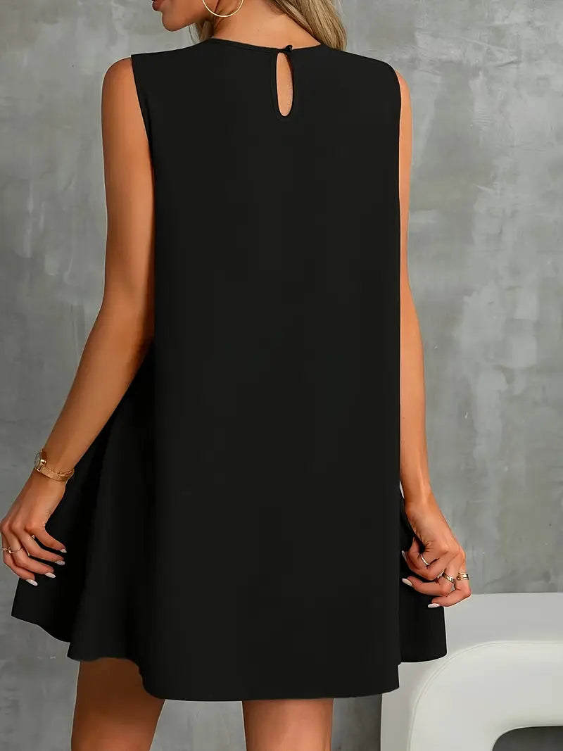 Dorsey - Elegante vestido de verano negro de corte A