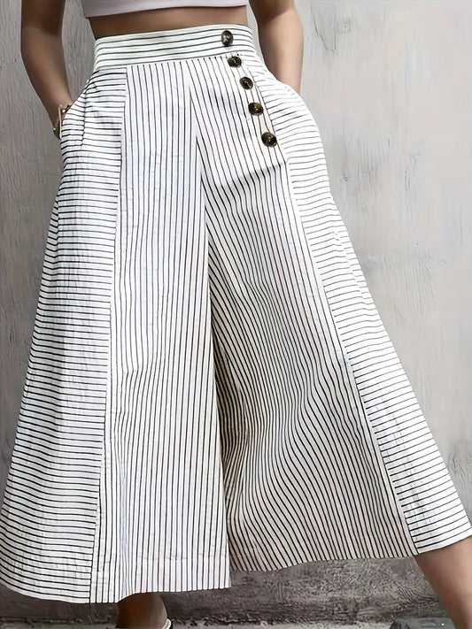 Elizabeth - Pantalones anchos de cintura alta