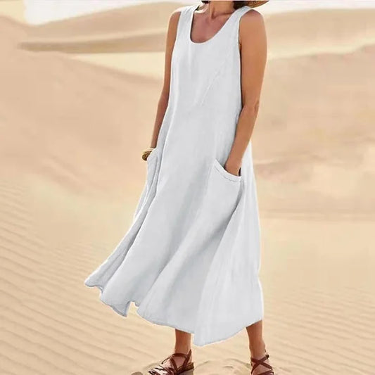 Dena - Elegante y cómodo vestido de lino para mujer