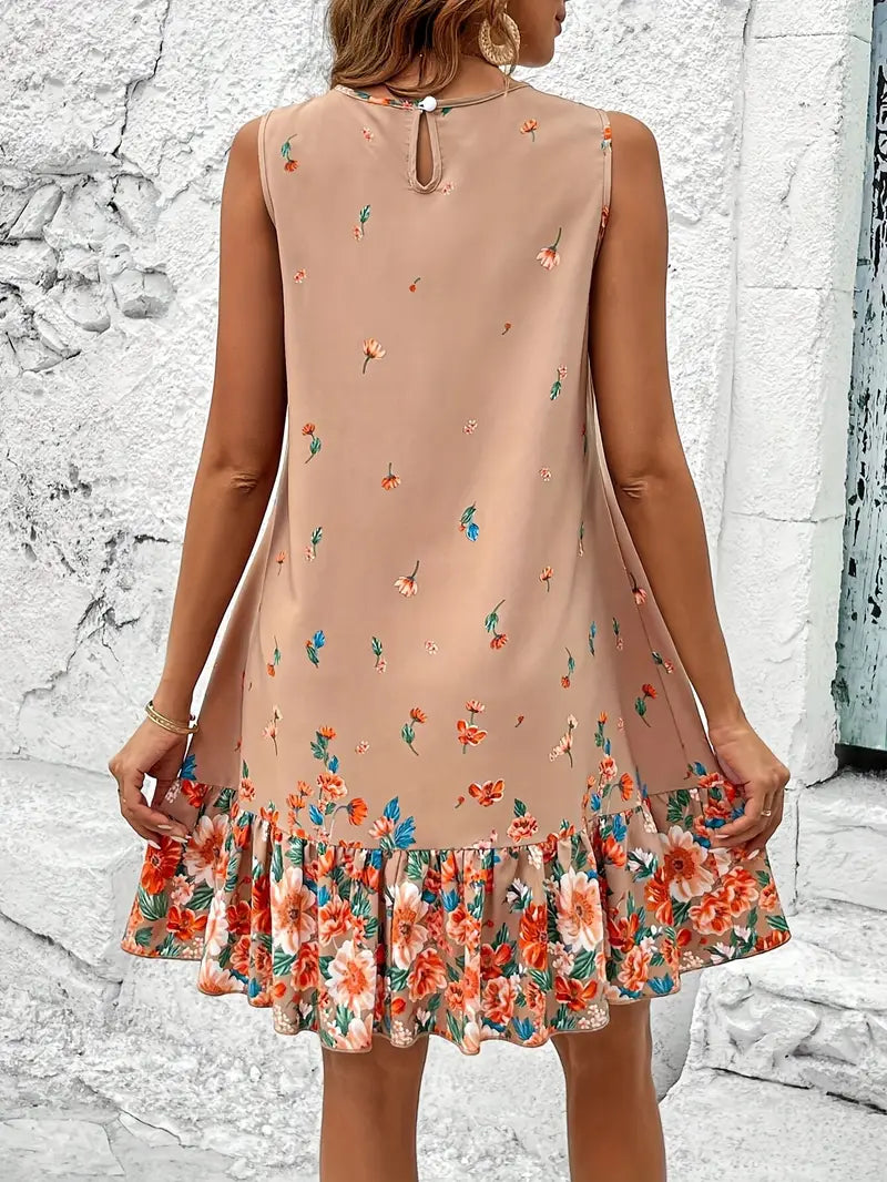 Belinda - Vestido sin mangas con estampado floral para mujer