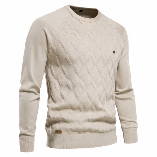 Jersey de punto con estampado de rombos para hombre - Adam