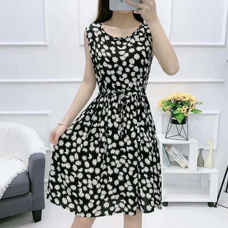 Araminta - Vestido sin mangas con estampado floral