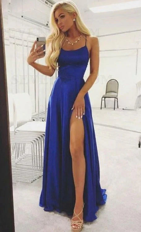 Precious - Vestido de noche con escote alto y tirantes cruzados en la espalda