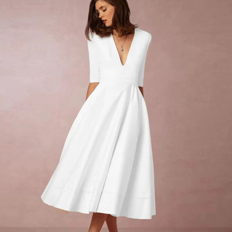Azmira – Elegante vestido midi de corte A
