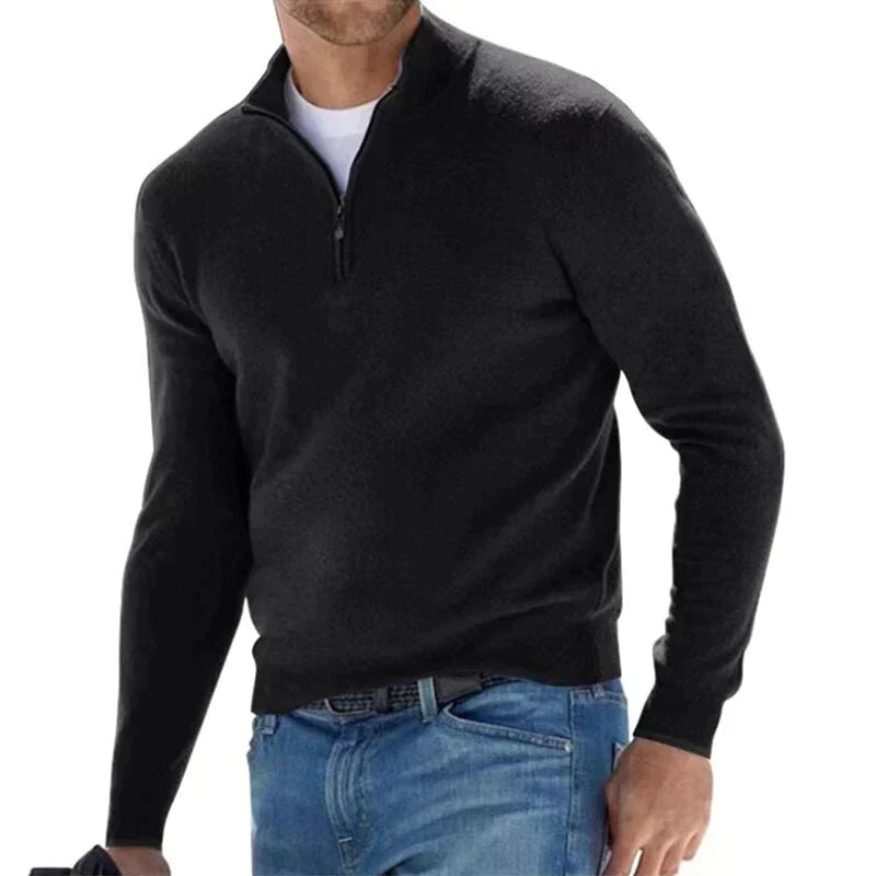 Ralf polo - Suéter elegante con cremallera para hombre