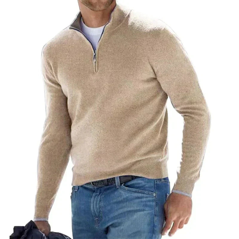 Ralf polo - Suéter elegante con cremallera para hombre